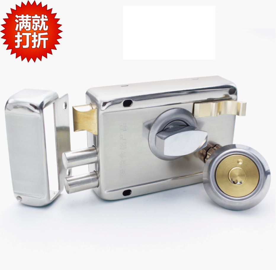 Stainless steel thickened old-fashioned exterior door lock anti-theft door lock wooden door iron door lock room door lock indoor door lock cylinder