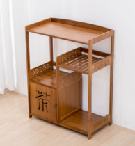 Nanzhu Tea Cabinet Tea Cabinet Tea Water Shelf Bucket Rack Bucket Rack Tea Cup Rack Solid Wood Induction Cookware Kettle tea Set Kettle Shelf