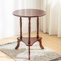 Eurostyle small tea table round small table phone table small square table living room corner Several balconies solid wood small round table