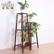 New Antique Balcony Flower Shelf Pendant Lan Green Turquoise Walnuts Color Wall Corner Rack Nanzhu Living Room Floor Solid Wood Shelve Shelf