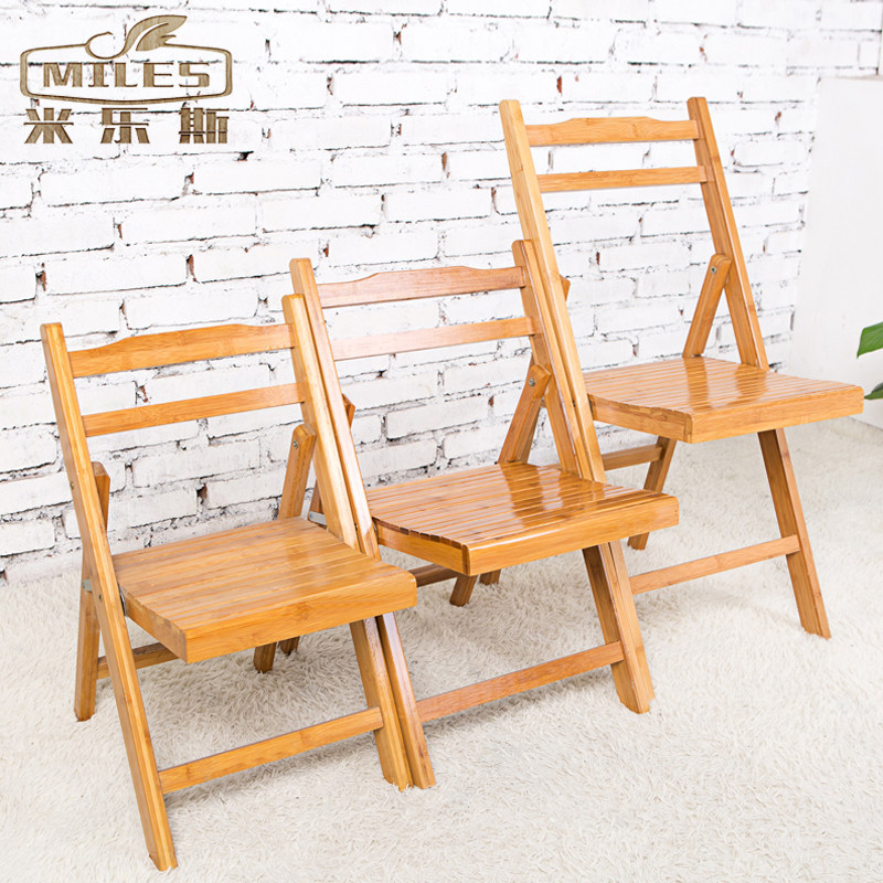 Bamboo folding chair low stool large, medium and small to enjoy the cool portable bamboo chair fishing chair children learning back chair dining chair