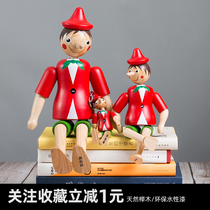 Long nose Pippa wood Man Puppy red children Toys fairytale Pinocchio Nordic Cartoon Network Red Gift