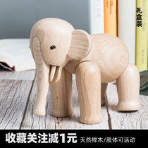 Wood Elephant Emulation Animal Children Toys Cute Tricks of the Nordic Book Room Swing Sample House Ornament Gifts