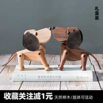 Wood Pooch Walnuts Wood Emulation Animal Children Toys Cute Nordic Home Ornaments Swing Piece Zodiac Dog Presents