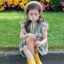 M childrens clothing 2021 summer ins new childrens knitted set baby organic cotton doll shirt two-piece dress