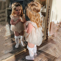 21ins female baby spring and summer wings ha clothes Super fairy mesh triangle climbing suit jumpsuit tulle shirt