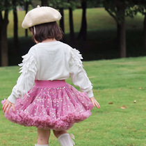 Girl Knit Cardiovert Wings Foreign Air Cute Baby Sweater Spring Autumn Princess Coat Soft Pure Color Long Sleeve Blouse Cotton