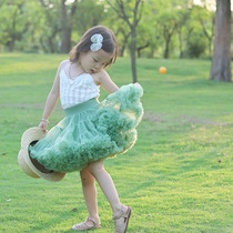 Girl Summer Clothing Harness Baby Foreign Air Children Vest Cotton Slim Fit Outside Comfort Princess Dresses Fluffy Dress Pure