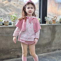 M Childrens Clothing Original Early Autumn Method Pure Cotton Linen Children Crushed Flowers Shirt Pumpkin Pants Women Treasure Princess Cloak Suit