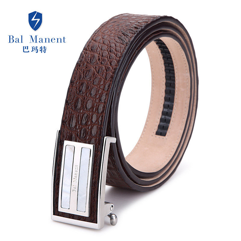 Bamat Avocado Leather Men Leather Men Leather Stainless Steel Automatic Buckle Old Avocado Leather Belt Advanced Custom
