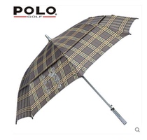 polo golf umbrella lattice double layer double windproof men and women long handle umbrella waterproof