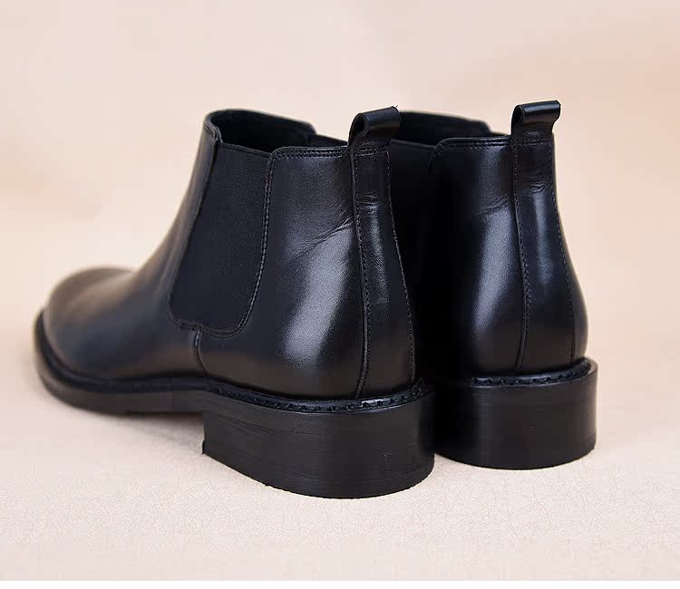 Giày mùa thu và mùa đông Giày da nam chạm khắc giày cao cổ nam kinh doanh Giày cao cổ Lun Ying Giày cao cổ nam Chelsea boot thủy triều giày nam