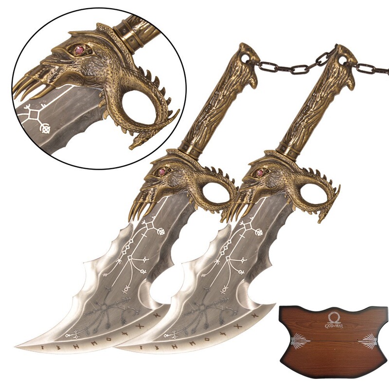 God of War 5 Blades of Chaos Ruby Edition Kratos Chain Blade 1:1 Full Metal Weapon Cos Unsharpened God of War 5 Blades of Chaos Ruby Edition Kratos Chain Blade 1:1 Full Metal Weapon Cos Unsharpened