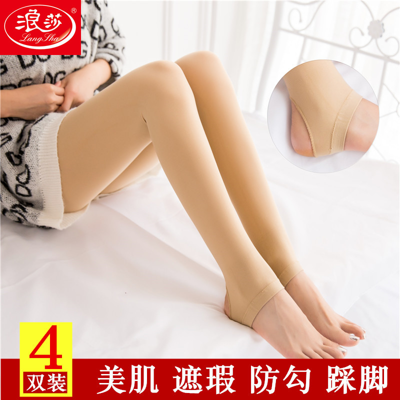 Sura foot silk stockings women's pants stockings Goose Down Plus Gear Slightly Thick Silk Socks Foot in the thick Nets Pants Socks Lady Spring Autumn