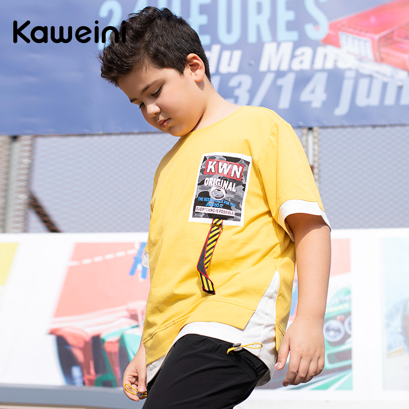 Fat Boy Short Sleeve T-shirt Boy 2020 Summer clothing CUHK Scout Overweight Overweight Boy Cotton Half Sleeve T-shirt