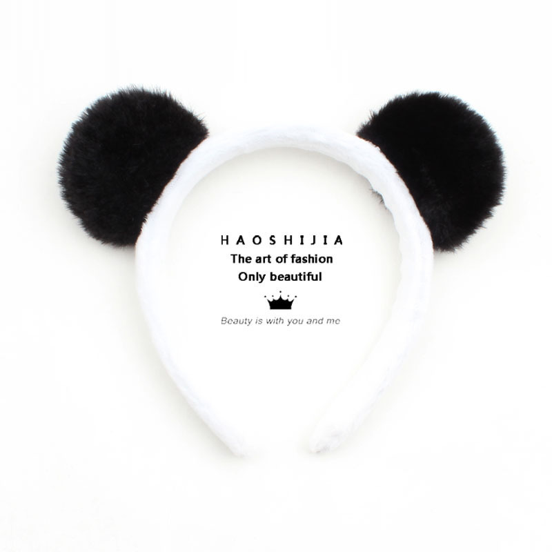 Good Quality Panda Headband Cartoon Giant Panda Headwear Cute Panda Ears Headband Super Adorable Panda Face Washing Headband