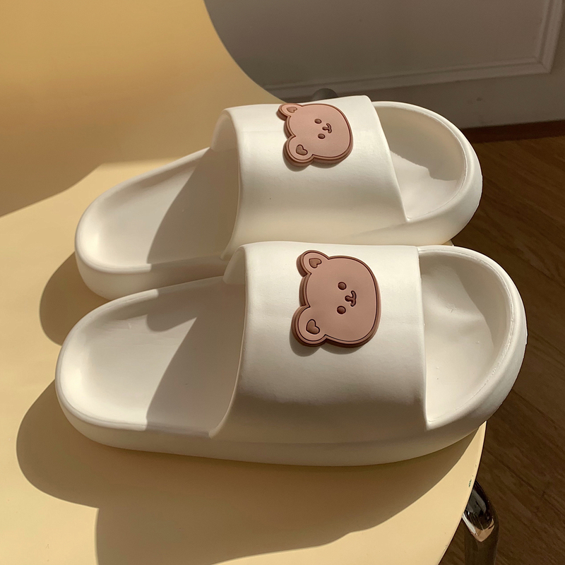 Cute Cartoon Slippers for Women, Summer Style, Trendy, Non-Slip, Odor-Resistant, Thick-Soled, Suitable for Couples, for Home and Outdoor Use