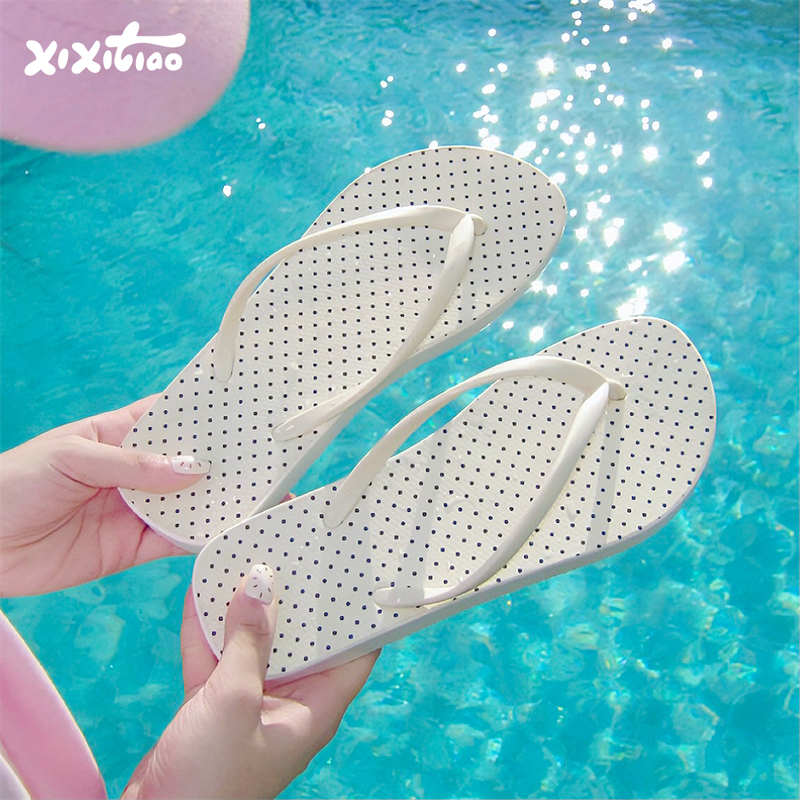Thin Strips, Cute Little Polka Dot Flip-Flops for Women, Summer Student Outdoor Wear, Beach Non-Slip Casual Flip-Flops Thin Strips, Cute Little Polka Dot Flip-Flops for Women, Summer Student Outdoor Wear, Beach Non-Slip Casual Flip-Flops