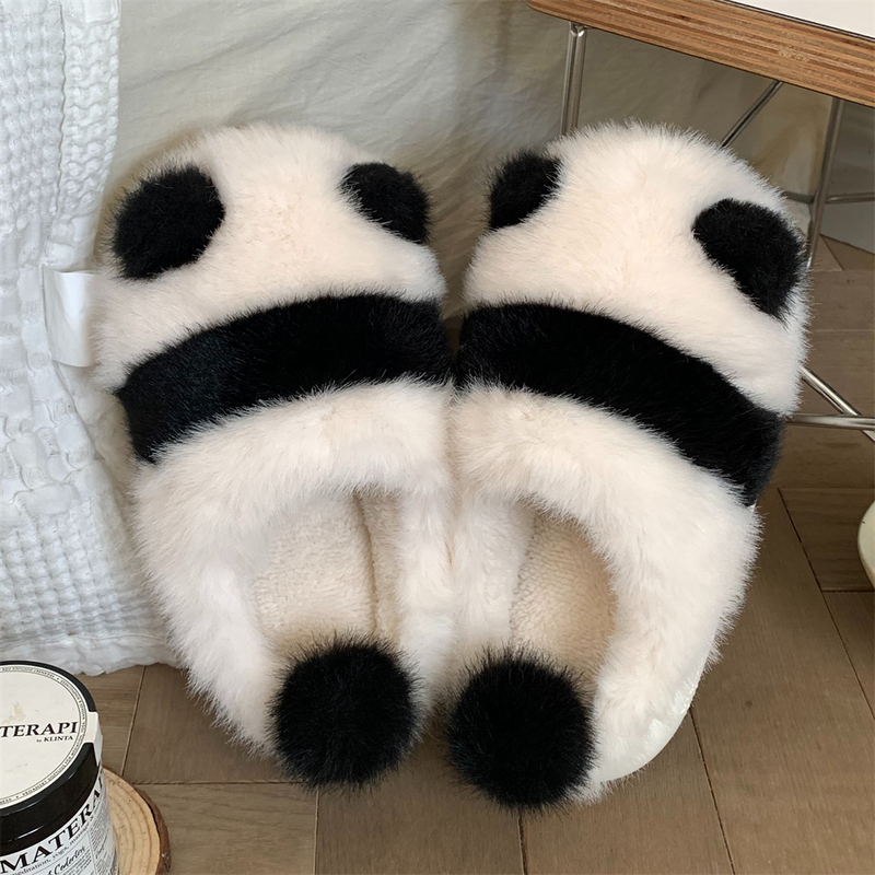 Thin Striped Panda Cotton Slippers for Women, Winter Indoor Home Use, Non-Slip, Cute Plush, Warm Maternity Soft-Soled Shoes Thin Striped Panda Cotton Slippers for Women, Winter Indoor Home Use, Non-Slip, Cute Plush, Warm Maternity Soft-Soled Shoes