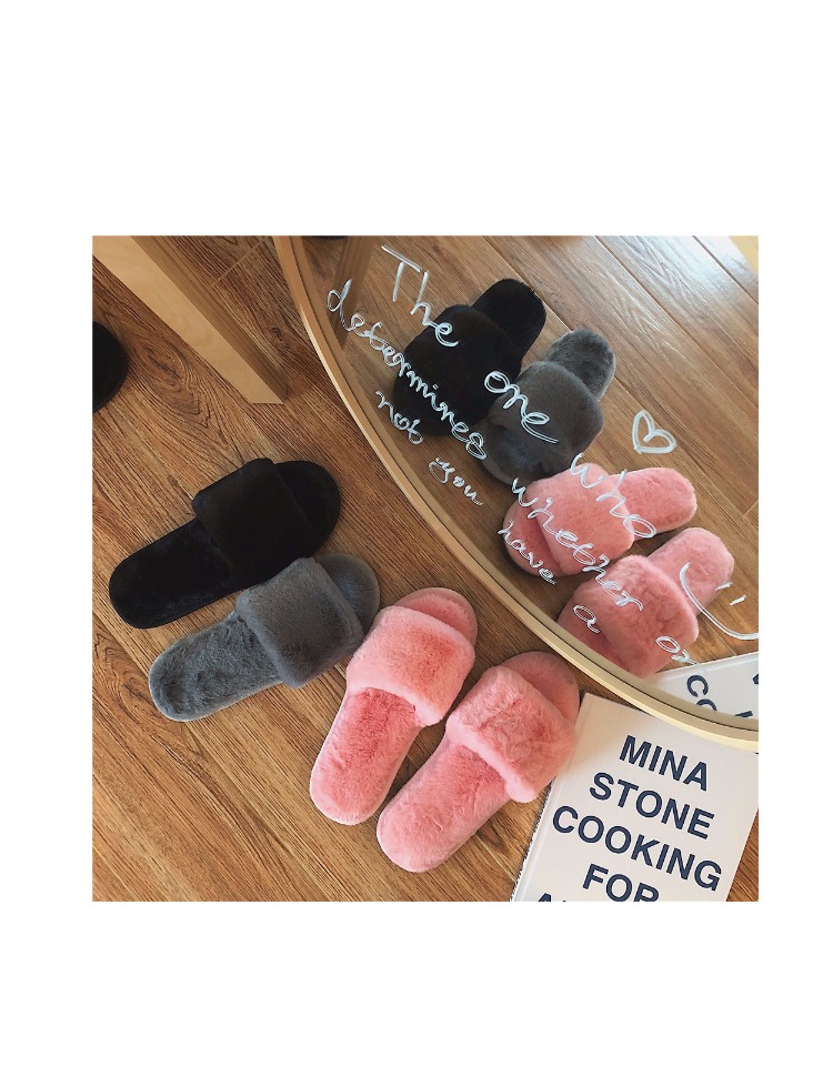 Dải mỏng Phong cách Bắc Âu đơn giản trong nhà dép cotton trong nhà mùa đông ấm áp chống trượt sang trọng giày sandal nữ đi học cấp 2