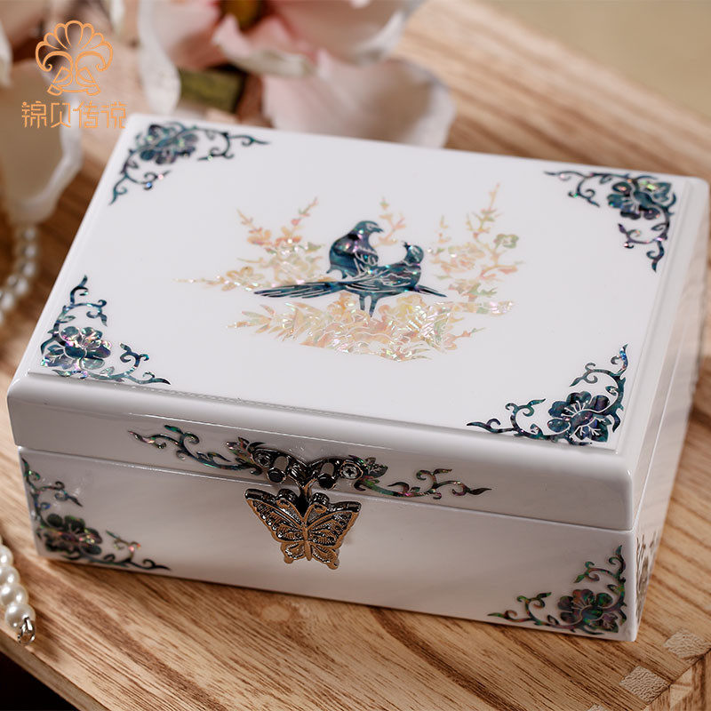 Purple Bay Legend Snail Platinum Lacquerware Eurostyle First Accessories Box Solid Wood White Jewelry Ornament Box Wedding 7 New Year's Gift
