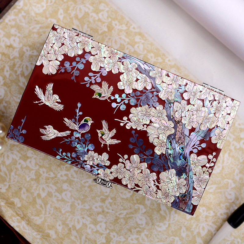 Brocade Legends Studentine Lacquer lacquerware First accessories box Wooden Eurostyle Princess Christmas Wedding Gifts Wedding Gifts With Lock Jewels