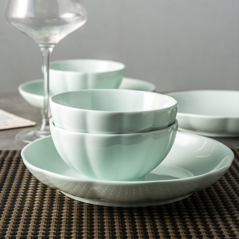 Porcelain prince Nordic Creative bowl Dish Suit Home Mix ceramic Courtesy Plate Bowl minimalist Wind cutlery Cutlery Bowl tray