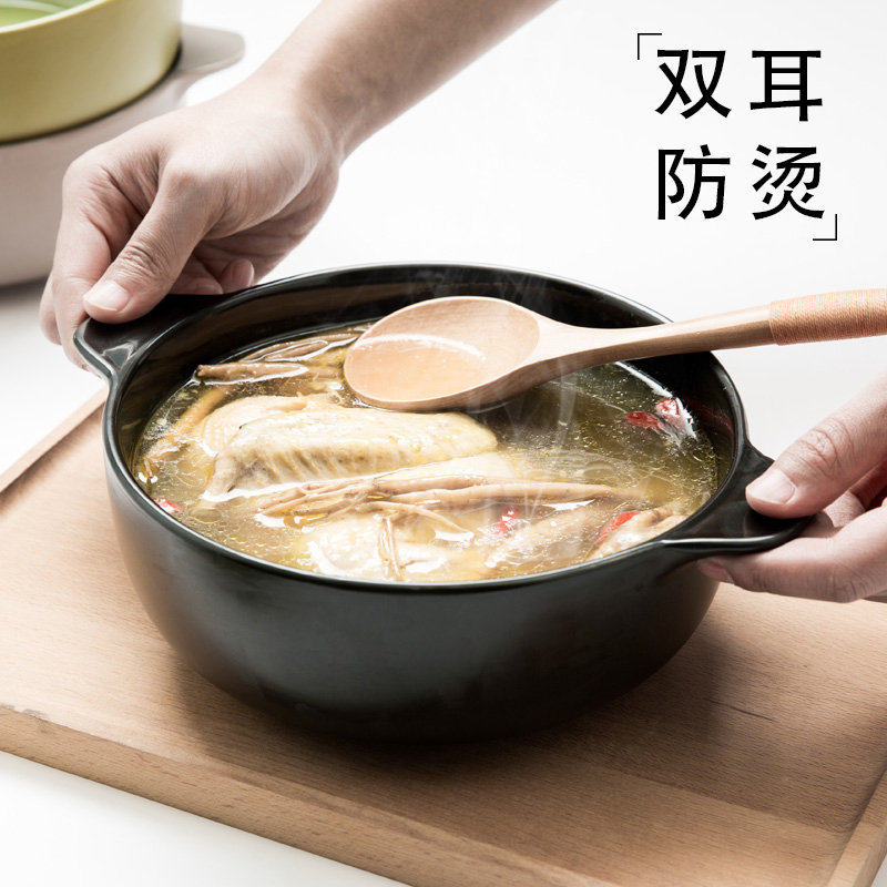 Large Soup Bowl Big Number Home Ceramics New Bowl Cutlery Cutlery Large Bowl Mesh Red Double Ear Foam Noodle Bowl Soup Basin Sour Vegetable Fish Bowl-Taobao