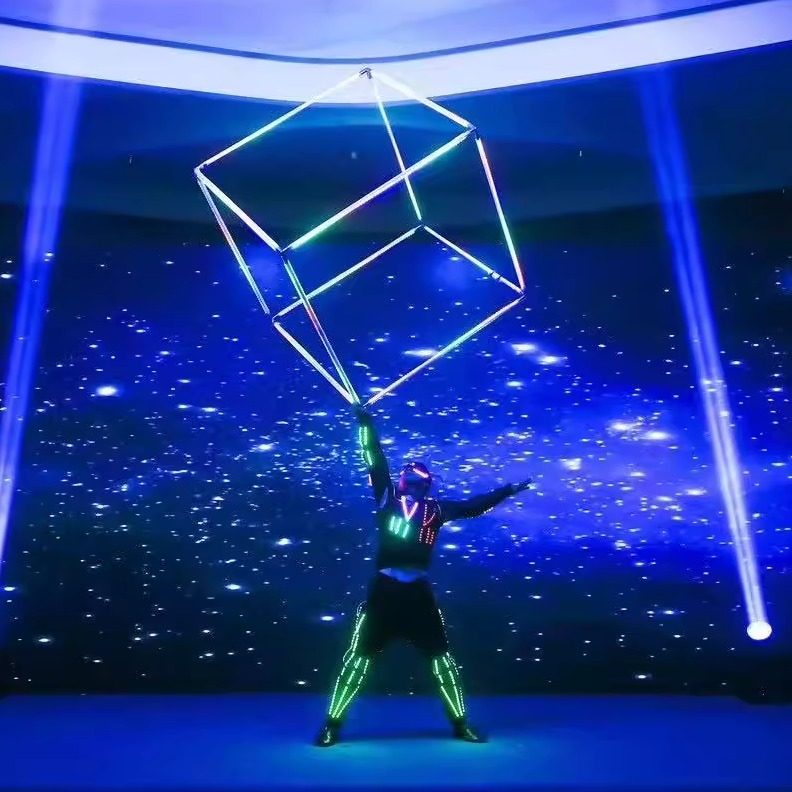 包邮杂技LED立体魔方cube：炫酷灯光秀，遥控变彩，你值得拥有的魔术新宠！-杂技用具-淘宝好物网