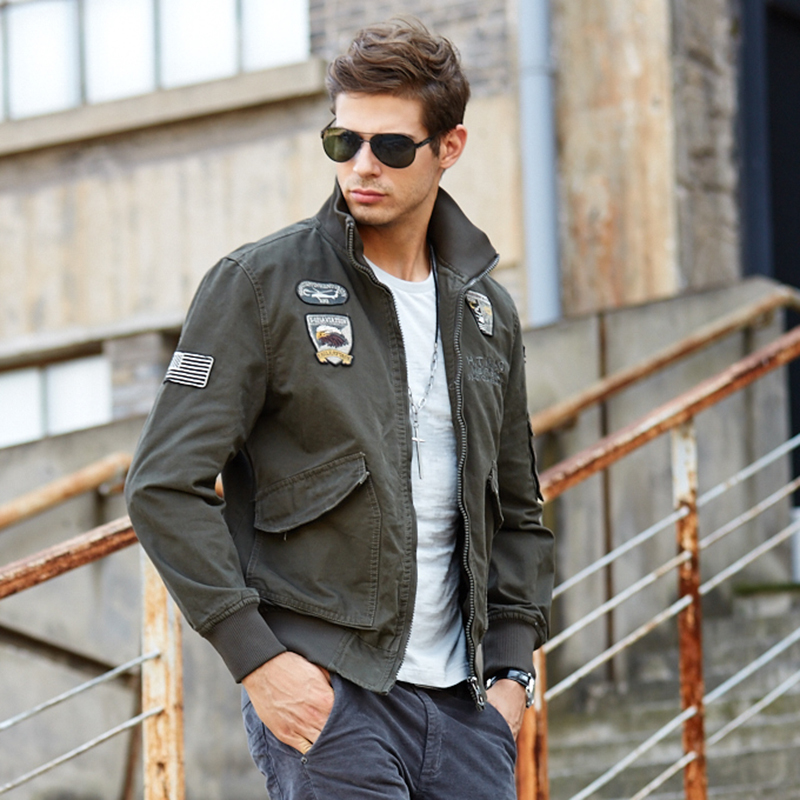 Airborne Division Special Forces Jacket Men's Pilot Jacket Pure Cotton Workwear Wear-Resistant Eagle Embroidery Military Style Spring and Autumn Season