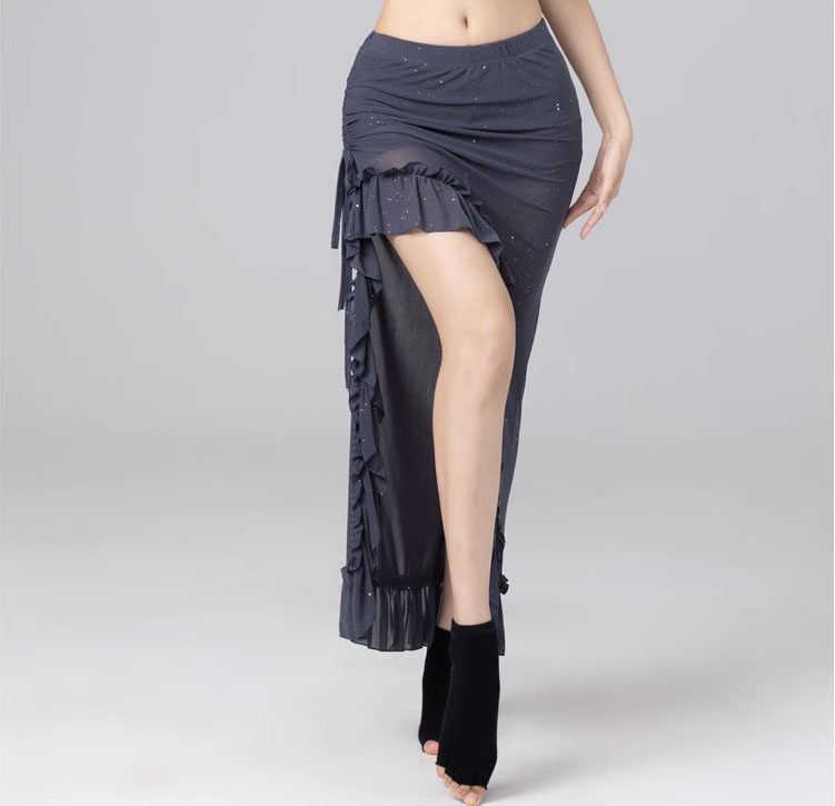 Belly dance 2022 new summer and autumn web yarn Long skirt beginner workout dress oriental dance sexy bag hip skirt woman-Taobao