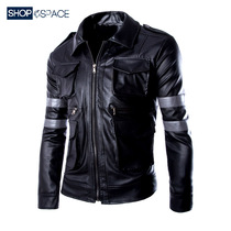 Autumn spring lapel locomotive hunting leather clothing mens biochemical crisis tide autumn Lyon Youth Mens motorcycle leather jacket