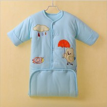 Baby sleeping bag autumn and winter baby cotton anti-kick quilt padded thick breathable sleeping bag small