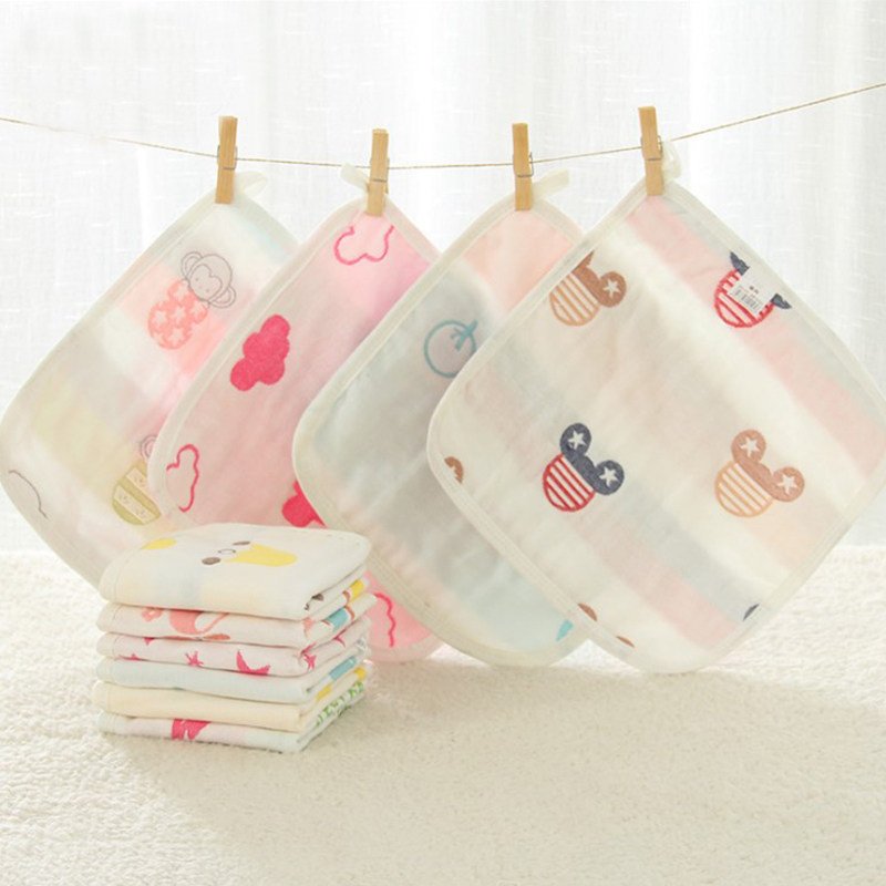 Pure cotton 6 six-layer gauze handkerchief baby square towel baby wipe face wipe hands wipe milk towel small towel wipe milk