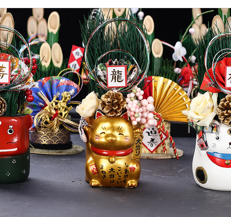 日本料理寿司店门松装饰品开店招财送礼日式新年摆设和风稻草摆件-阿里巴巴