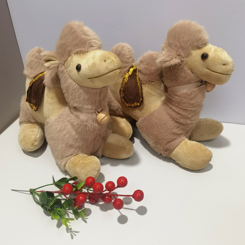 Lavender Desert Camel Plush Toy with Sandbag, Xinjiang Gift, Double-Humped Camel Doll Decoration