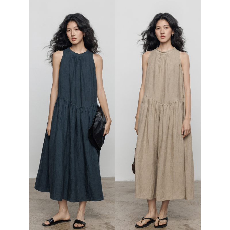 Havegan/Summer Patchwork Sleeveless Vest Dress for Women, Vacation Style, Lazy A-Line Casual Long Dress Havegan/Summer Patchwork Sleeveless Vest Dress for Women, Vacation Style, Lazy A-Line Casual Long Dress