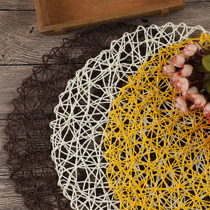 Ins wind net red pastoral hollow woven paper cushion photography props shooting background cloth photography props