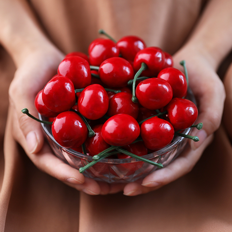 Simulation Cherry Fruit 2 Valence Pendulum web Shop Photography Background Pendulum piece Taobao shooting with small props-Taobao