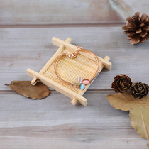 Square bamboo mat coaster photo shooting props online store studio photography props retro shooting background ornaments