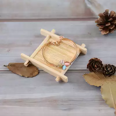 Square bamboo mat coaster photo shooting props online store studio photography props retro shooting background ornaments