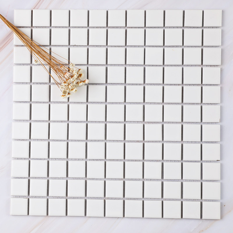 White Mosaic Mat Ceramic Mat Photo Props Photographic Props for Props Skin-care Cosmetics Background