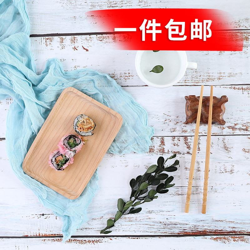 Net Red Gourmet Fruit Refreshments Beech Wood Tray Breakfast Solid-wood Dishes Live Photo Shoot for a photoshoot