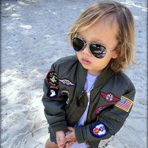 Tide card US Air Force Boy clothing male and female childrens autumn winter clip cotton CUHK Thickened Pilot Jacket Cotton Jacket jacket