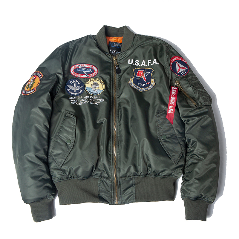 2025 Winter American-Style Thickened Top Gun Badge Ma-1 Pilot Jacket Military Cotton Workwear Functional Style