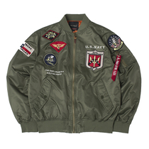 2018 Spring Autumn MA-1 Air Force Pilot Jacket Big Code Ins Standout Collar Big Code Embroidery Tooling Military Brigade Jacket Man