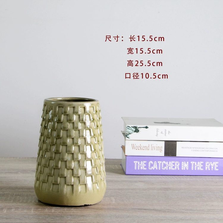 New Bắc Mỹ retro nứt đá cũ đồ trang trí trong chậu trang trí sân vườn khô bình gốm gốm - Vase / Bồn hoa & Kệ