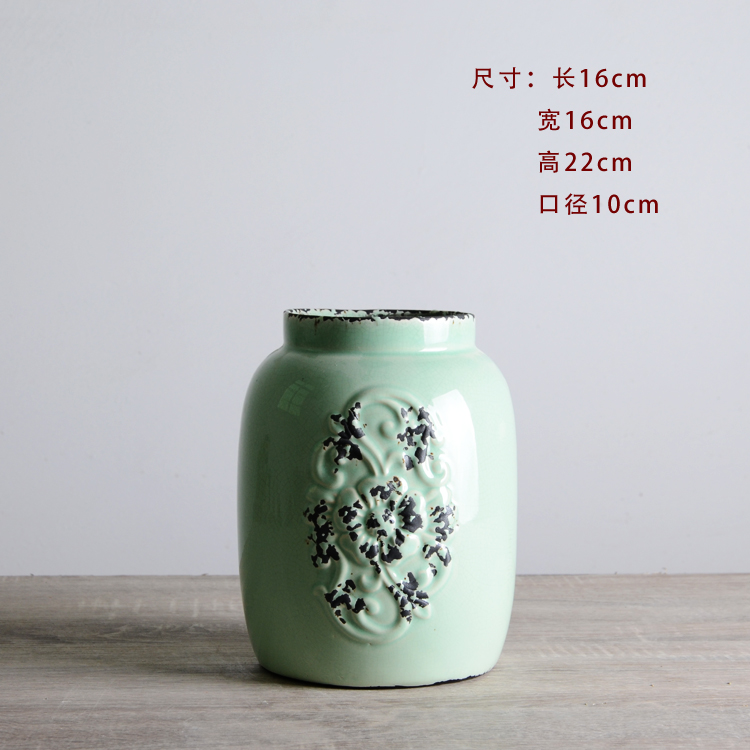 Bình hoa phong cách Địa Trung Hải retro hoa khô bình hoa chậu hoa nhà hiện đại hoa mềm - Vase / Bồn hoa & Kệ chậu trồng lan kiếm
