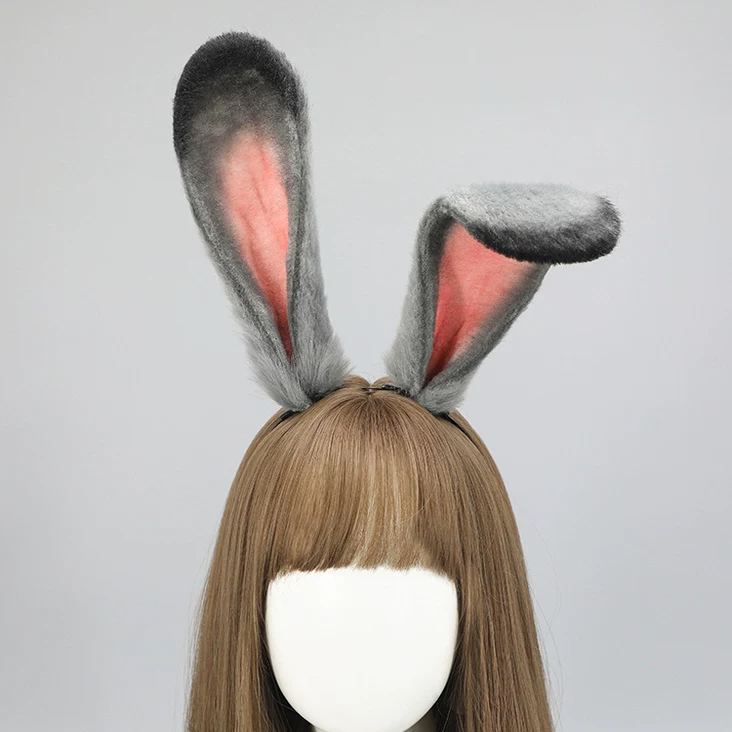 Realistic hair accessory, plush rabbit, headband, dress up, police officer