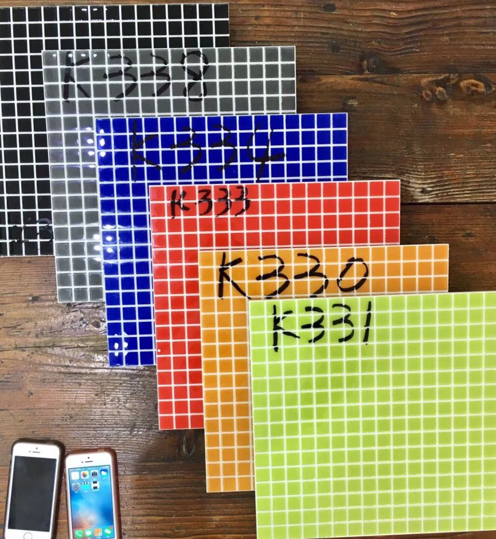 Mosaic lattice brick solid color floor tile European pastoral style simple restaurant wall tile kitchen bathroom floor tile